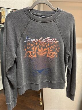 Buffalo David Bitton Charcoal Crewneck Sweatshirt with Orange & Blue Graphic